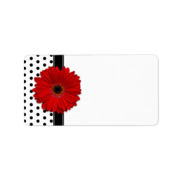 Red Gerbera Daisy Wedding Blank Address Labels Adressaufkleber