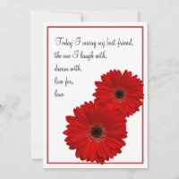 Red Gerbera Daisy Wedding Einladung