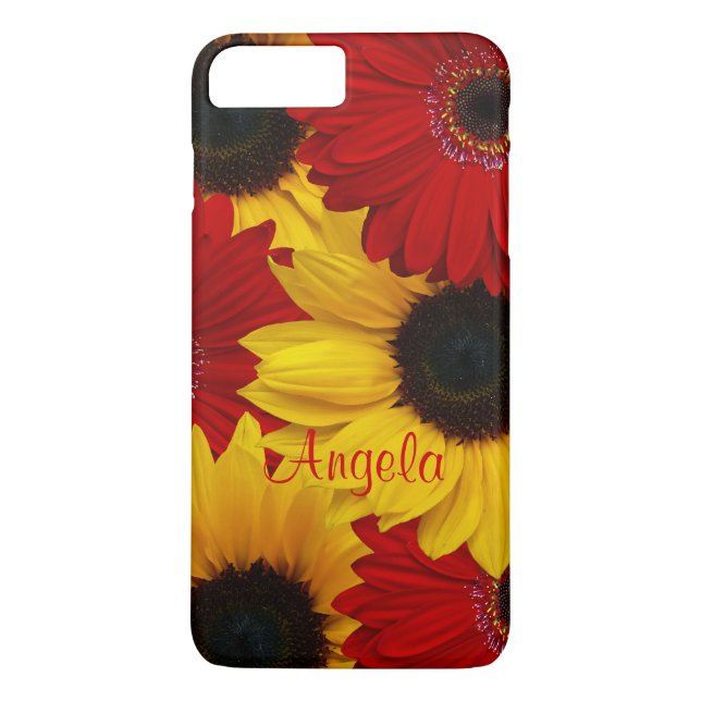 Red Gerbera Daisy Yellow Sunflower iPhone 6 Fall Case-Mate iPhone Hülle (Rückseite)