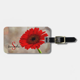 Red Gerbera Luggage Tag Gepäckanhänger