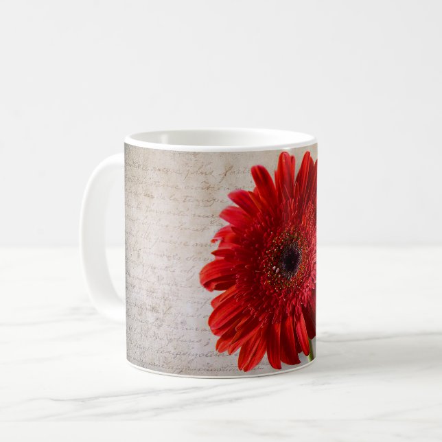 Red Gerbera - Tasse (Vorderseite Links)