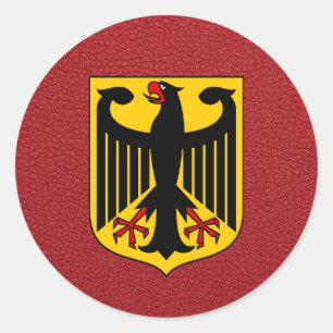 Red Germany Passport Runder Aufkleber