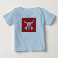 Red Ghost Dance Buffalo Baby Blue T - Shirt