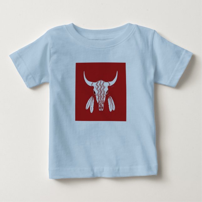 Red Ghost Dance Buffalo Baby Blue T - Shirt (Vorderseite)