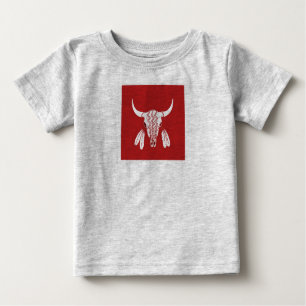 Red Ghost Dance Buffalo Grau Baby T - Shirt