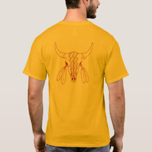 Red Ghost Dance Buffalo Line Gold T - Shirt zurück