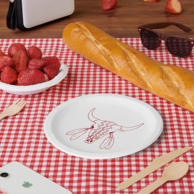 Red Ghost Dance Buffalo Line Paper Teller (Picknick)