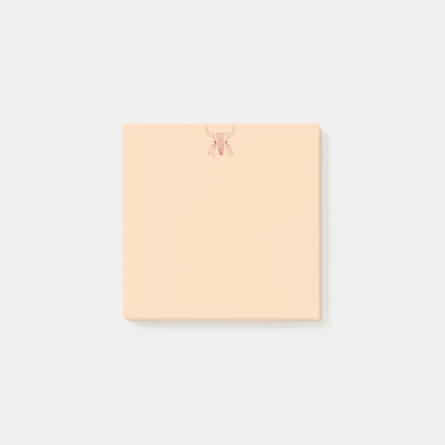 Red Ghost Dance Buffalo Line tan Note Pads Post-it Klebezettel (Vorderseite)