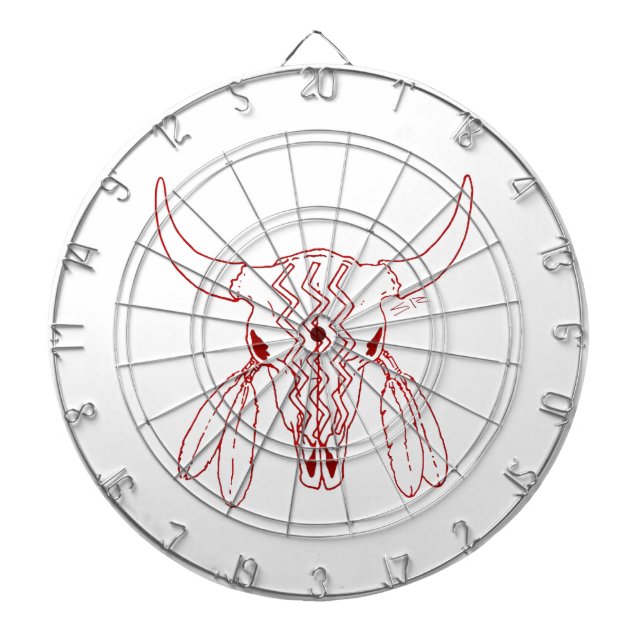 Red Ghost Dance Buffalo Line Weißes Dartboard Dartscheibe (vorne)