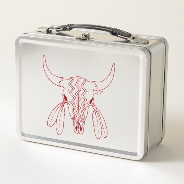 Red Ghost Dance Buffalo Linie rostfreie Lunchbox (Vorderseite)