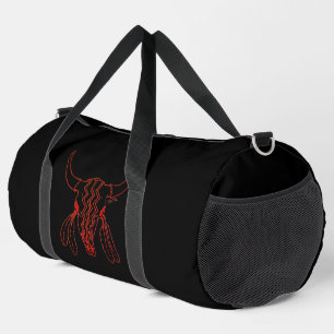 Red Ghost Dance Buffalo Linie schwarze Duffack Tas Duffle Bag