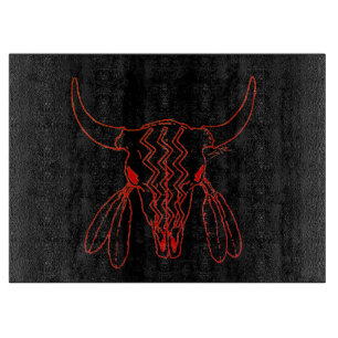 Red Ghost Dance Buffalo Linie schwarze Schneidebre Schneidebrett