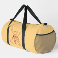 Red Ghost Dance Buffalo Linie tan Duffack Tasche