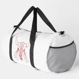 Red Ghost Dance Buffalo Linie weiße Tüte Duffle Bag