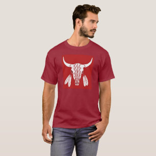 Red Ghost Dance Buffalo Maroon T - Shirt