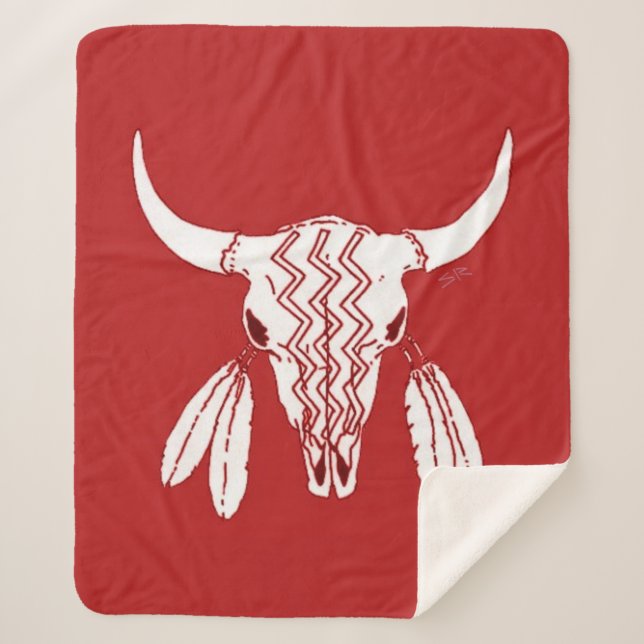 Red Ghost Dance Buffalo mittlere Sherpa Decke Sherpadecke (Vorderseite)