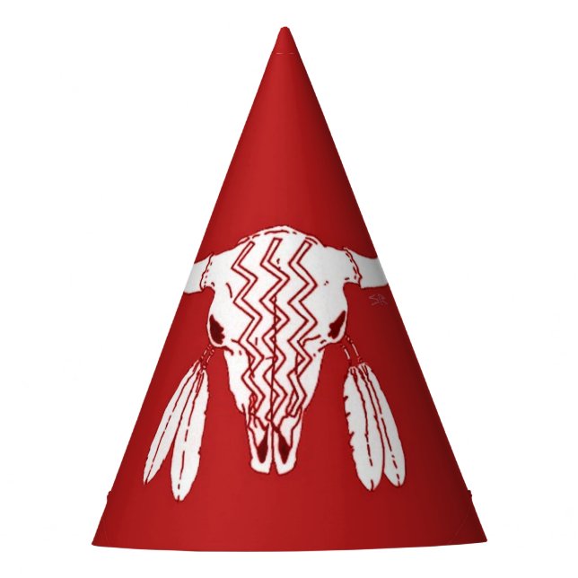 Red Ghost Dance Buffalo Party hats Partyhütchen (Vorderseite)