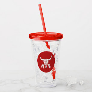Red Ghost Dance Buffalo Red Acryl Tumbler Acryltrinkbecher
