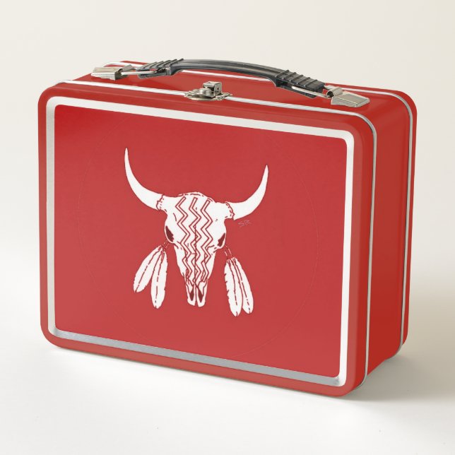 Red Ghost Dance Buffalo Roter Lunchbox (Vorderseite)