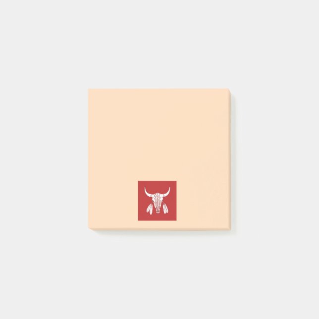 Red Ghost Dance Buffalo tan Note Pads Post-it Klebezettel (Vorderseite)