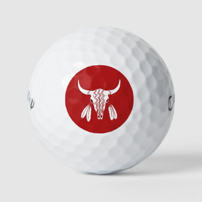 Red Ghost Dance Buffalo Warbird Golf Bälle (Vorderseite)