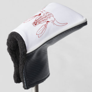 Red Ghost Dance Buffalo White Line Putter Abdeckun Golf Headcover