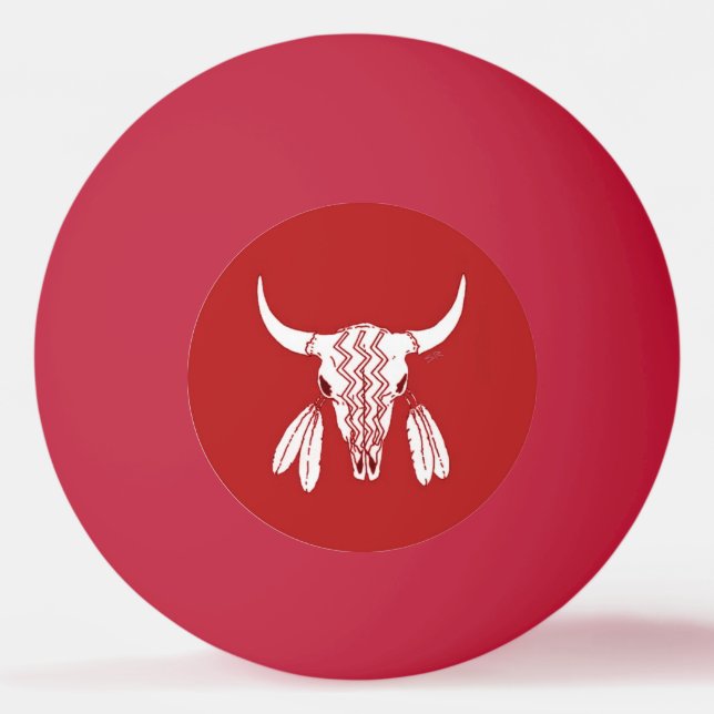 Red Ghost Dance Buffalrot 1 Stern Tischtennisball (Vorderseite)