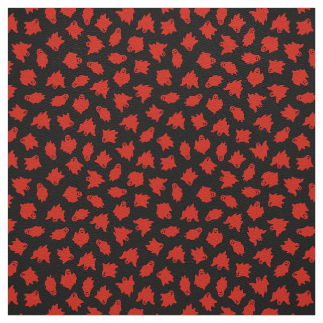 Red Ghost Happy Halloween Moderne Stoff (Muster)