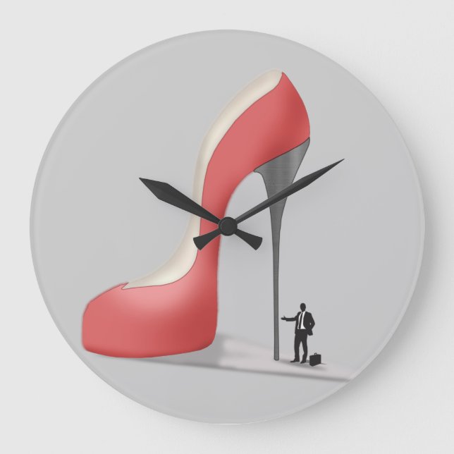 Red Giant Business Stiletto Große Wanduhr (Vorderseite)