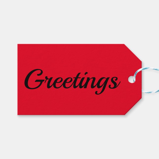 Red Gift Tags Geschenkanhänger (Vorderseite (Horizontal))