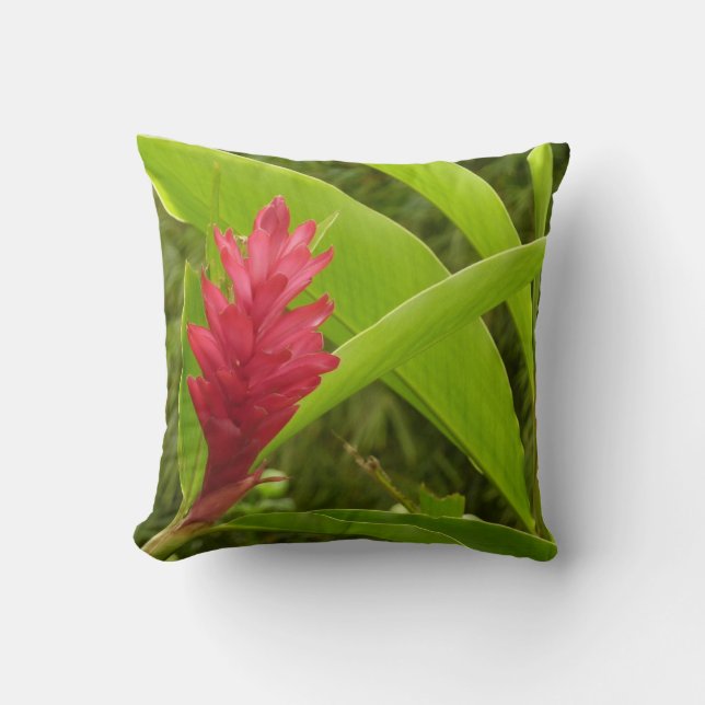 Red Ginger Blume (Alpinia) Tropical Kissen (Vorderseite)