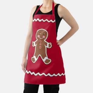 Red Gingerbread Boy Kitchen Schürze