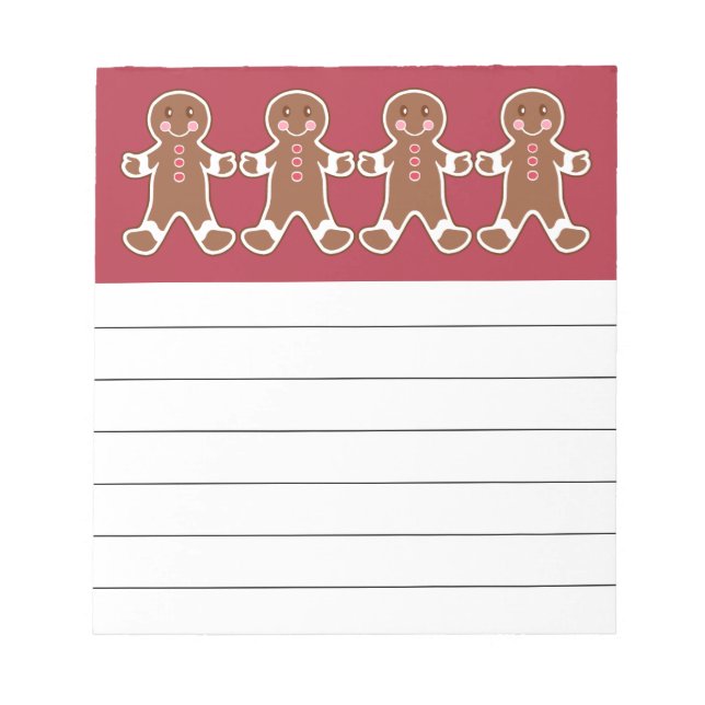 Red Gingerbread Boys Notepad Notizblock (Vorderseite)
