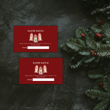 Red Gingerbread Village Diaper Raffle Baby Shower 