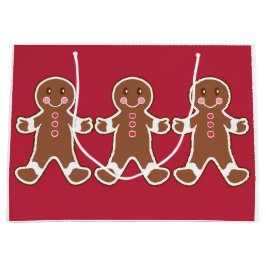 Red Gingerbrot Boys Weihnachtsgeschenktasche Große Geschenktüte