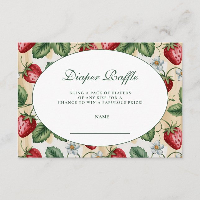 Red Gingham Berry Diapper Raffle Begleitkarte (Vorderseite)