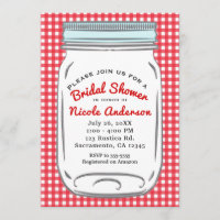 Red Gingham & Blue Mason Jar Rustikales Land