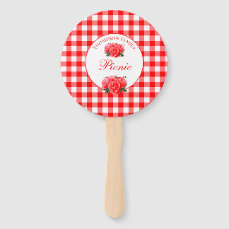 Red Gingham Buffalo Karierter Karo Summer Picnic Fächer
