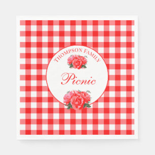 Red Gingham Buffalo Karo Picnic Paper Napkin Serviette