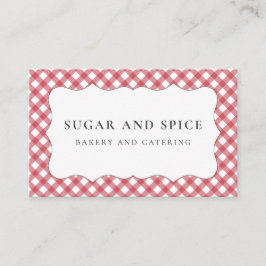 Red Gingham Business Card Visitenkarte