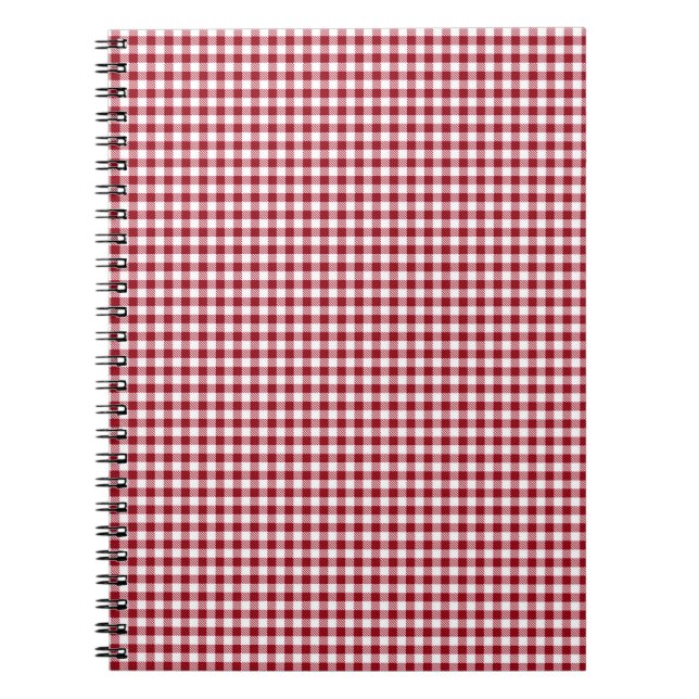 Red Gingham Checkered Kariertes Muster Notizblock (Vorderseite)