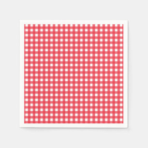 Red Gingham Checkered Rustic Country Picnic Party Serviette