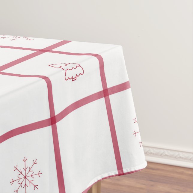 Red Gingham Christmas Pattern Tischdecke (Beispiel)