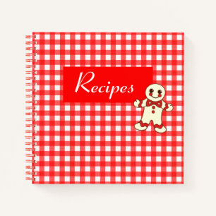 Red Gingham Cookie Rezept Binder Notizbuch