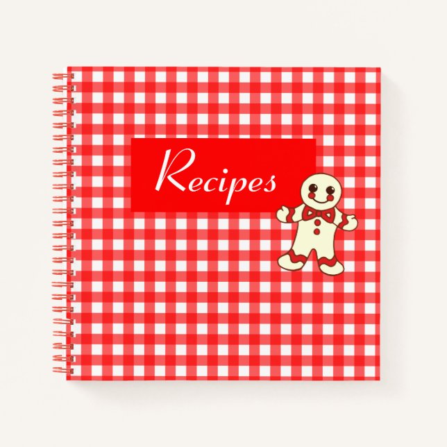 Red Gingham Cookie Rezept Binder Notizbuch (Vorderseite)