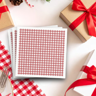 Red Gingham Country Weihnachten Brautparty Serviette
