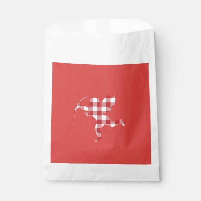 Red Gingham Cupid Geschenktütchen (Vorderseite)
