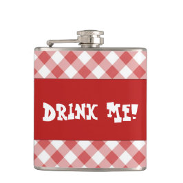 Red Gingham Drink Flachmann