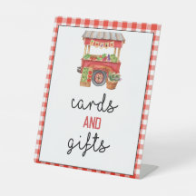 Red Gingham Farmer's Market Cards and Gifts Sign