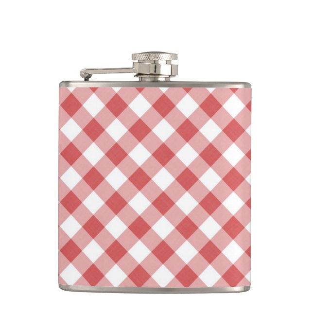 Red Gingham Flask Flachmann (Vorderseite)